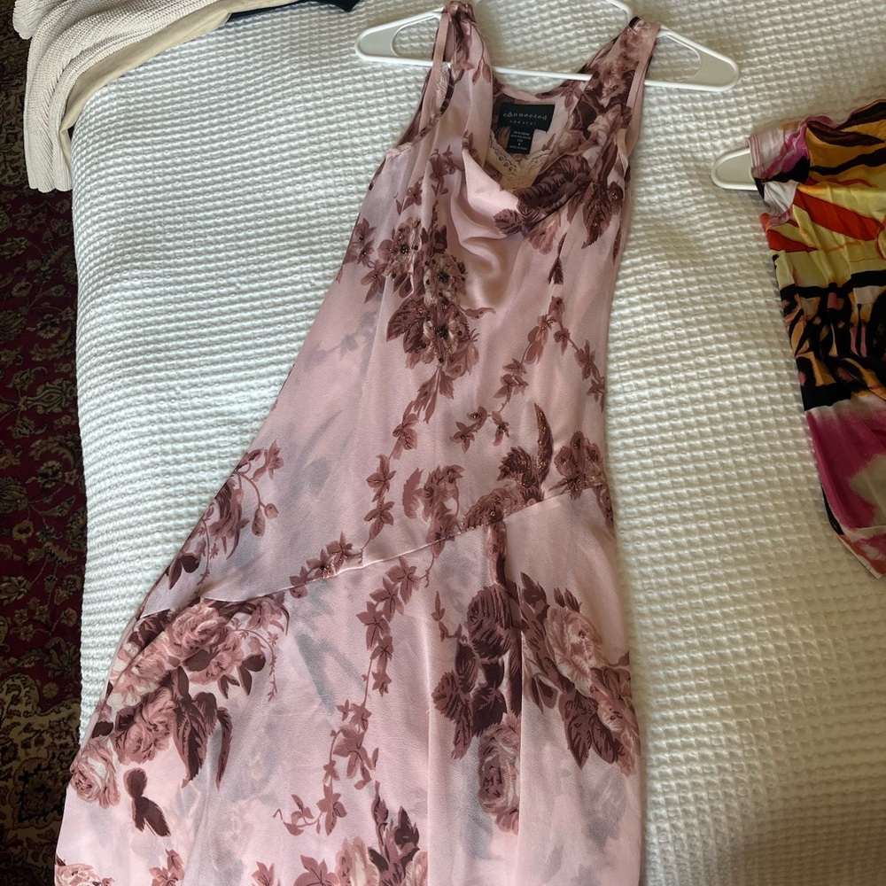 Connected Apparel Pink Asymmetrical Sundress V-Neck